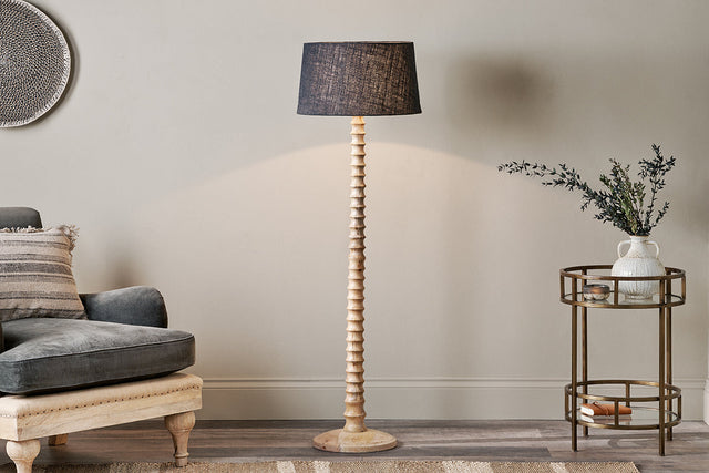 Nkuku Avisa Mango Wood Floor Lamp –  from Amos Lighting + Home