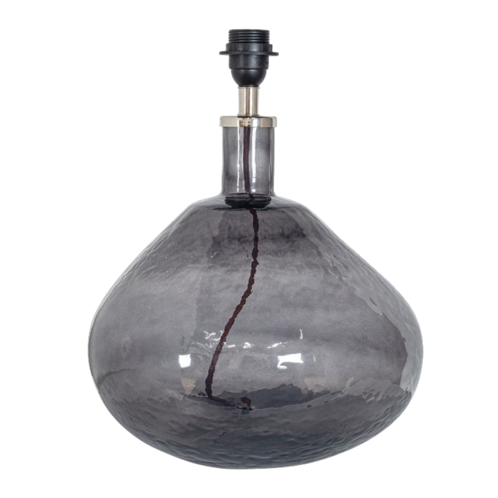 Nkuku Baba Recycled Smoke Glass Table Lamp Large Wide –  from Amos Lighting + Home