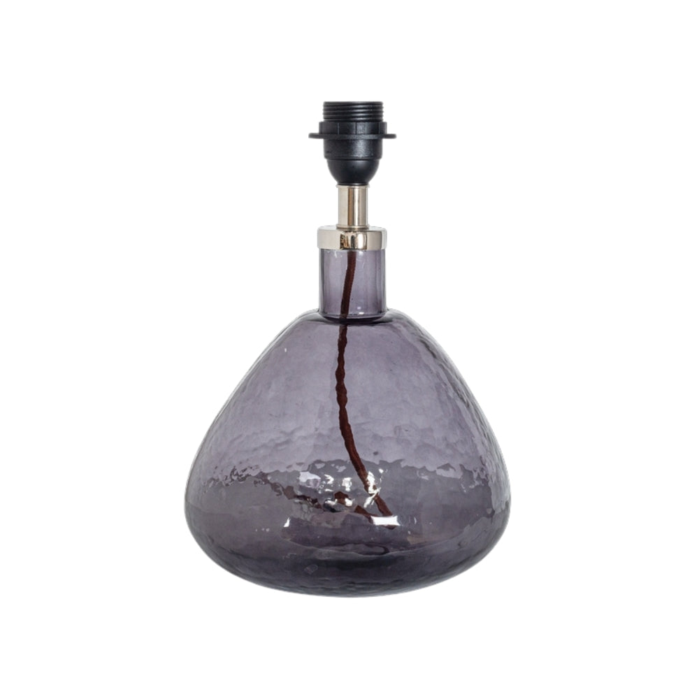 Nkuku Baba Recycled Smoke Glass Table Lamp Small Wide –  from Amos Lighting + Home