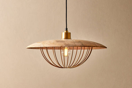 Nkuku Chakai Wood &amp; Metal Large Pendant –  from Amos Lighting + Home