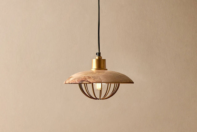 Nkuku Chakai Wood & Metal Small Pendant –  from Amos Lighting + Home