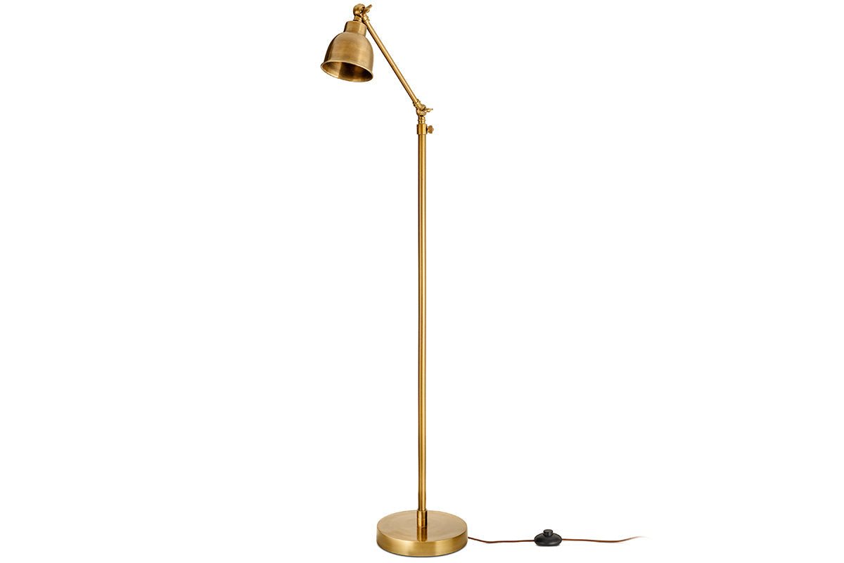 Nkuku Chapda Task Floor Lamp Antiqued Brass –  from Amos Lighting + Home