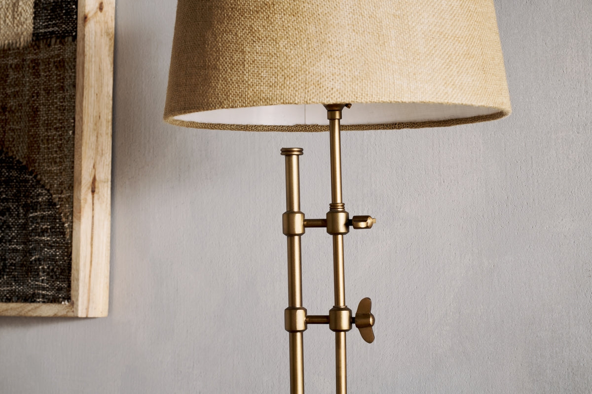 Nkuku Chintala Iron Table Lamp Antique Brass –  from Amos Lighting + Home