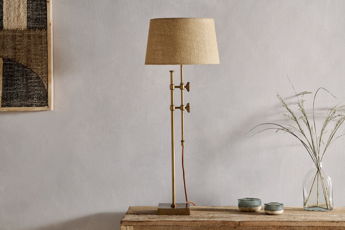 Nkuku Chintala Iron Table Lamp Antique Brass –  from Amos Lighting + Home