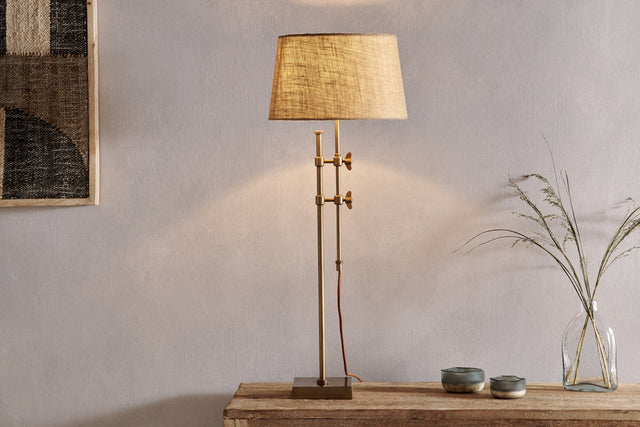 Nkuku Chintala Iron Table Lamp Antique Brass –  from Amos Lighting + Home