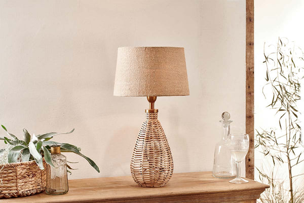 Nkuku Darma Wicker Table Lamp Small Tall Amos Lighting Home