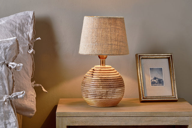 Nkuku Drisana Mango Wood Bedside Table Lamp –  from Amos Lighting + Home