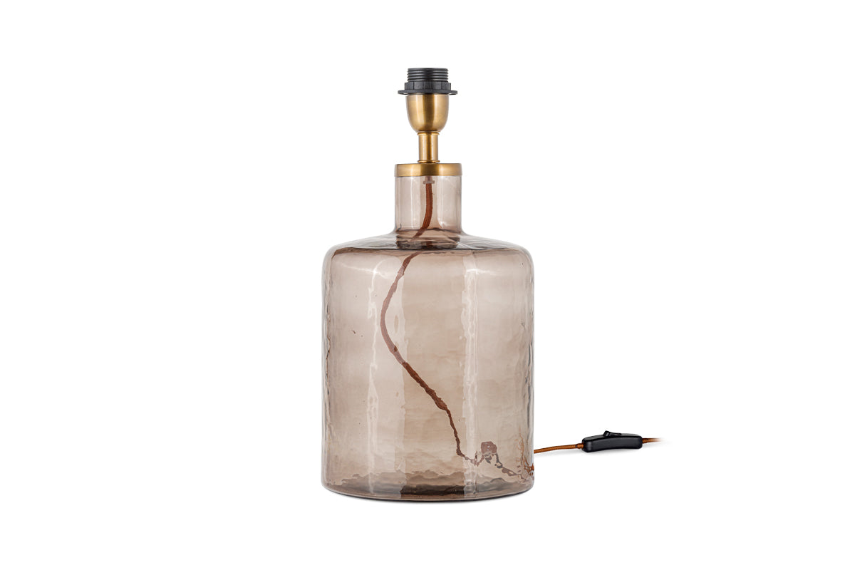 Nkuku Edina Recycled Smoke Brown Glass Table Lamp Small –  from Amos Lighting + Home