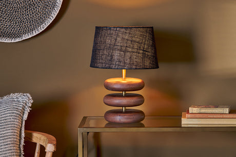 Nkuku Kankad Mango Wood Table Lamp Dark Stain –  from Amos Lighting + Home