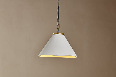 Nkuku Kiara Organic Shaped Ceramic Pendant Light Antique Brass –  from Amos Lighting + Home