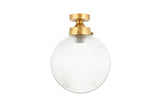 Nkuku Konnie Brass Bathroom Ceiling Lamp Ribbed Glass Globe –  from Amos Lighting + Home