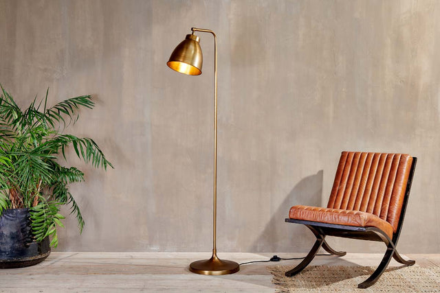 Nkuku Muturi Floor Lamp Antique Brass –  from Amos Lighting + Home