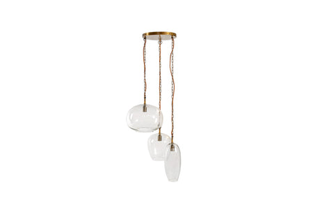 Nkuku Otoro 3 Light Recycled Clear Glass Cluster Pendant –  from Amos Lighting + Home