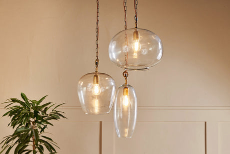 Nkuku Otoro 3 Light Recycled Clear Glass Cluster Pendant –  from Amos Lighting + Home