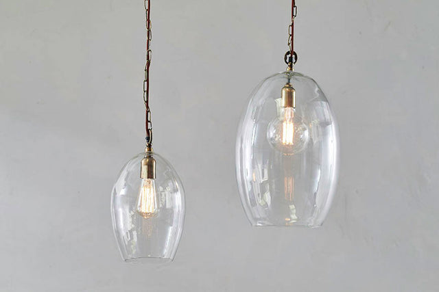 Nkuku Otoro Recycled Clear Glass Pendant  Large Oval –  from Amos Lighting + Home