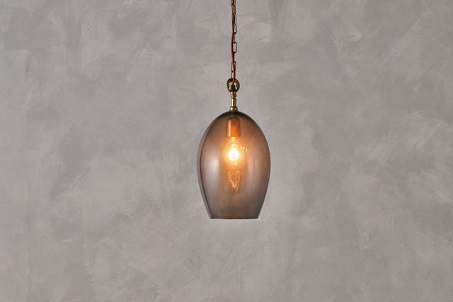 Nkuku Otoro Recycled Smoke Glass Pendant Large Oval –  from Amos Lighting + Home