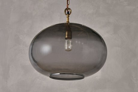 Nkuku Otoro Recycled Smoke Glass Pendant Large Round –  from Amos Lighting + Home