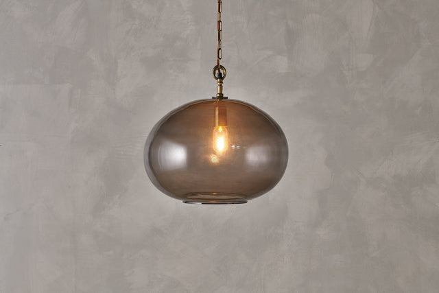 Nkuku Otoro Recycled Smoke Glass Pendant Large Round –  from Amos Lighting + Home