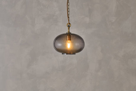 Nkuku Otoro Recycled Smoke Glass Pendant Small Round –  from Amos Lighting + Home