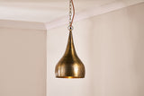 Nkuku Quinn Hammered Metal Pendant Antique Brass Small –  from Amos Lighting + Home