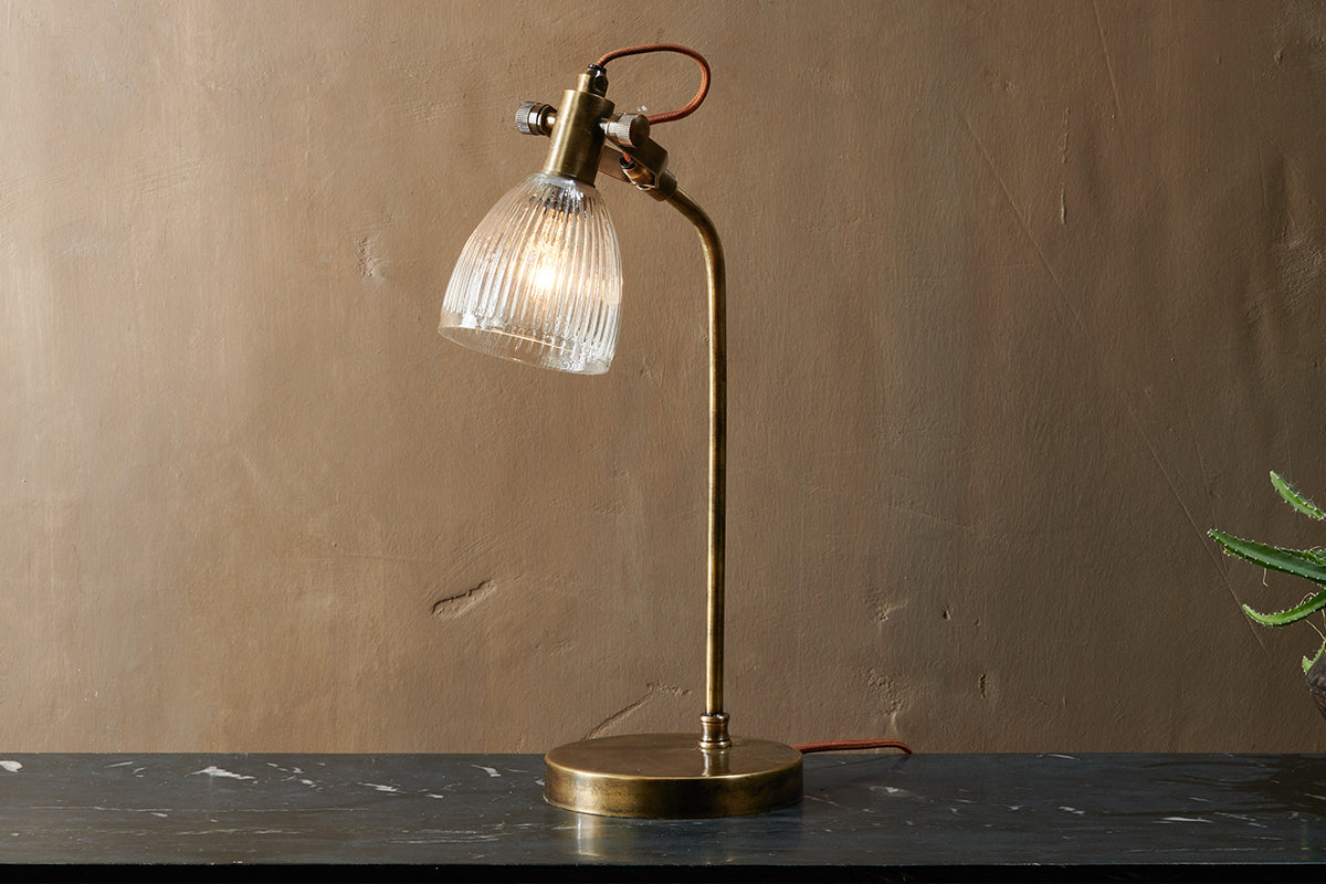 Nkuku Rarni Recycled Glass Table Lamp Antique Brass –  from Amos Lighting + Home