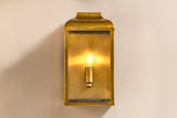 Nkuku Riad Outdoor Wall Lantern Antique Brass & Clear –  from Amos Lighting + Home