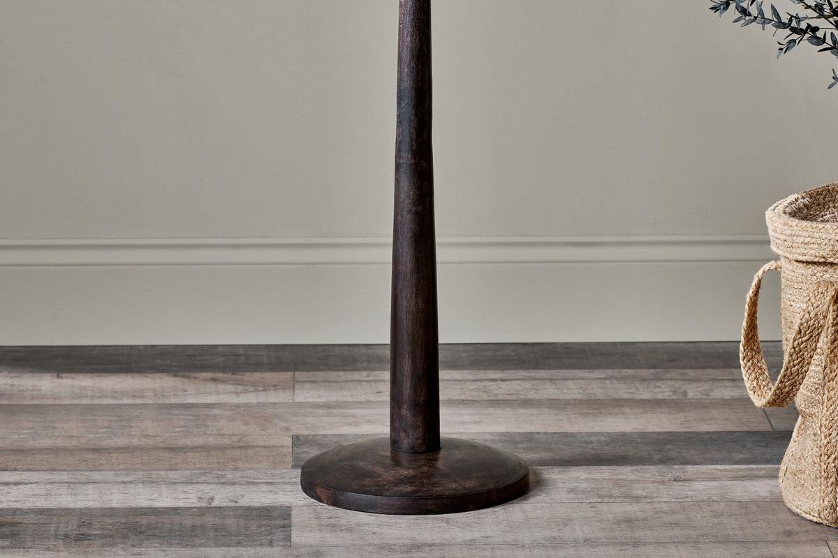 Nkuku Sahar Mango Wood Floor Lamp Dark Stain –  from Amos Lighting + Home