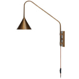 Nkuku Thottam Swing Arm Wall Lamp Antique Brass –  from Amos Lighting + Home