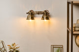 Nkuku Tubu Brass Double Spot Light Antique Brass Finish –  from Amos Lighting + Home