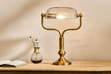 Nkuku Ulani Vintage Bankers Desk Lamp Antique Brass & Clear –  from Amos Lighting + Home