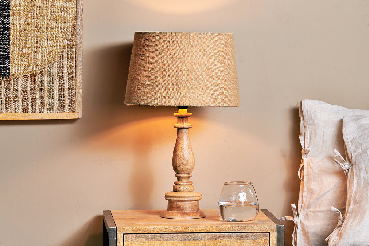 Nkuku Usha Mango Wood Table Lamp –  from Amos Lighting + Home