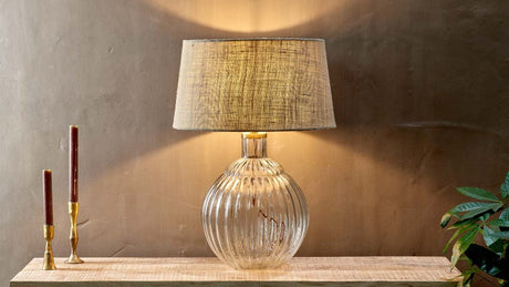 Nkuku Varanisi Wide Clear Recycled Glass Table Lamp –  from Amos Lighting + Home