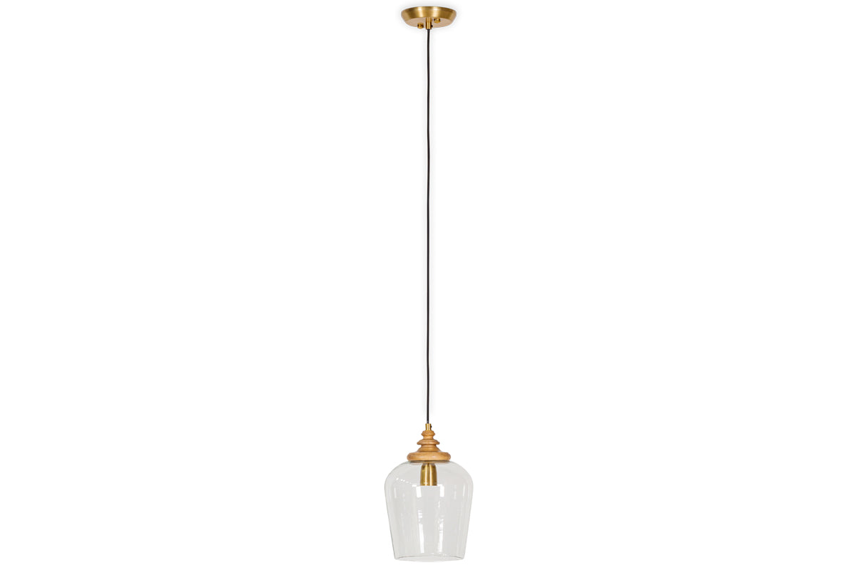 Nkuku Varuna Mango Wood & Glass Pendant –  from Amos Lighting + Home