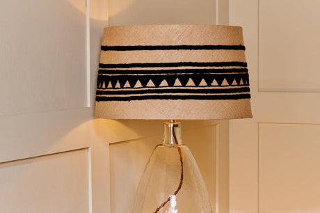 Nkuku Yongana Jute Pattern Lamp Shade Natural & Black Large –  from Amos Lighting + Home