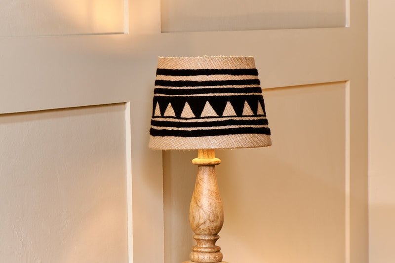 Nkuku Yongana Jute Pattern Lamp Shade Natural & Black Small –  from Amos Lighting + Home