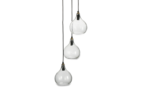 Nkuku Ziva 3 Light Recycled Clear Glass Cluster Pendant –  from Amos Lighting + Home