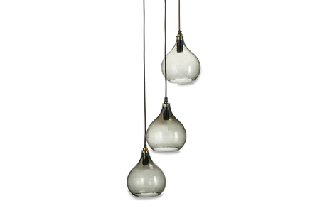 Nkuku Ziva 3 Light Recycled Green Smoke Glass Cluster Pendant –  from Amos Lighting + Home