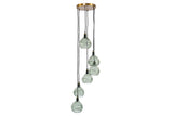 Nkuku Ziva 6 Light Recycled Green Smoke Glass Cluster Pendant –  from Amos Lighting + Home