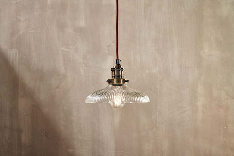 Nkuku Zowie Recycled Ribbed Glass Pendant Small –  from Amos Lighting + Home