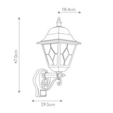 Elstead Norfolk 1 Light Up Wall Lantern with PIR