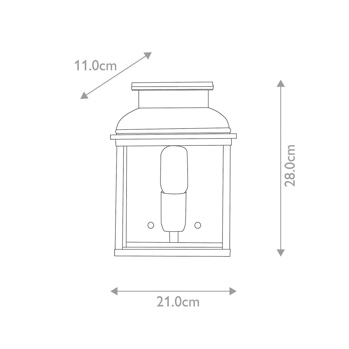 Elstead Old Bailey 1 Light Wall Lantern - Brass