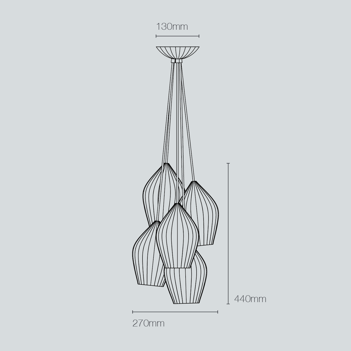 Original BTC Fin Pendant Grouping of 5 –  from Amos Lighting + Home