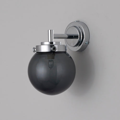 Original BTC Globe Bathroom Wall Light Anthracite & Chrome IP44 –  from Amos Lighting + Home