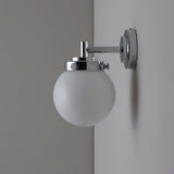 Original BTC Globe Bathroom Wall Light Opal & Chrome IP44 –  from Amos Lighting + Home