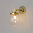 Original BTC Globe Bathroom Wall Light Seedy Glass & Brass IP44 –  from Amos Lighting + Home