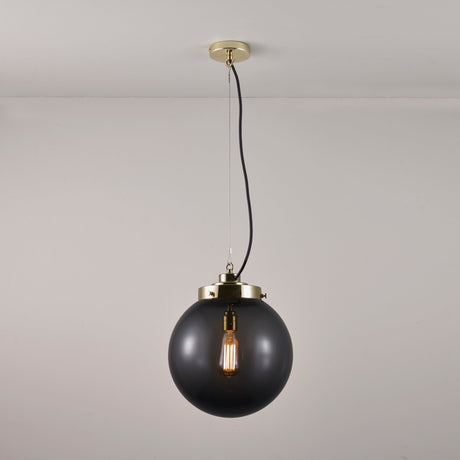 Original BTC Medium Globe Pendant Anthractite & Brass –  from Amos Lighting + Home