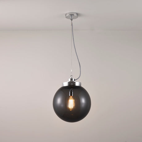 Original BTC Medium Globe Pendant Anthractite & Chrome –  from Amos Lighting + Home