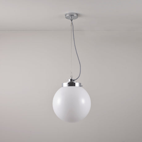 Original BTC Medium Globe Pendant Opal & Chrome –  from Amos Lighting + Home