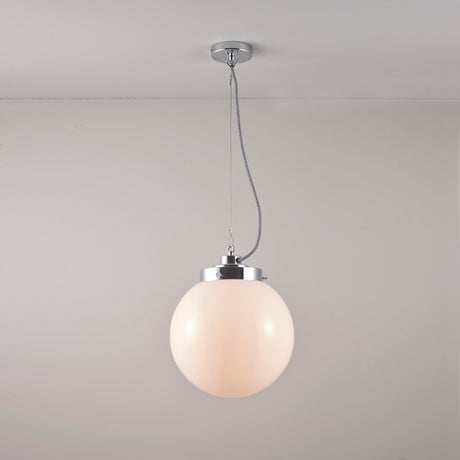 Original BTC Medium Globe Pendant Opal & Chrome –  from Amos Lighting + Home