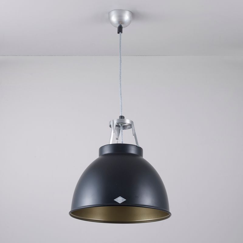 Original BTC Titan Size 1 Pendant, Black with Bronze Interior –  from Amos Lighting + Home